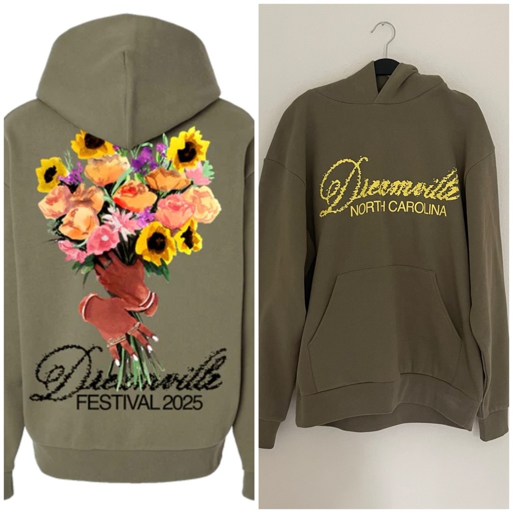 Dreamville 2025 Festival Olive Bouquet Sunflower Hoodie